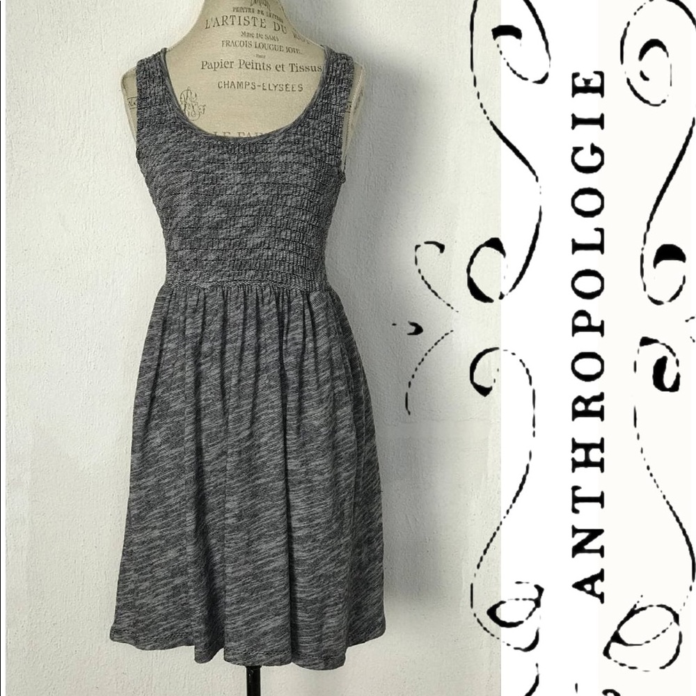 Anthropologie Lilka Midtown Space Dyed Gray Dress